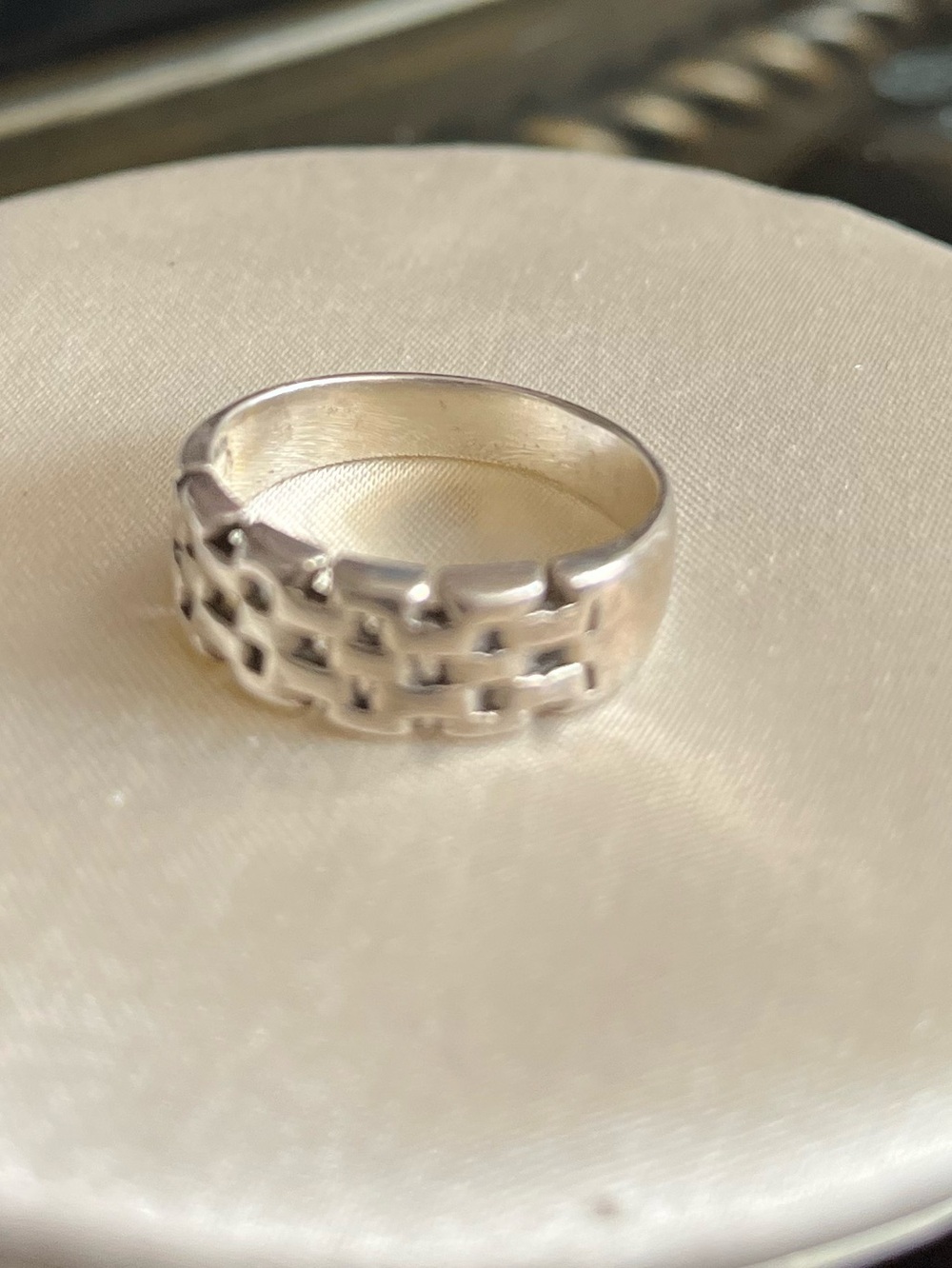 Geometric 925 Sterling Silver Ring Sz 7